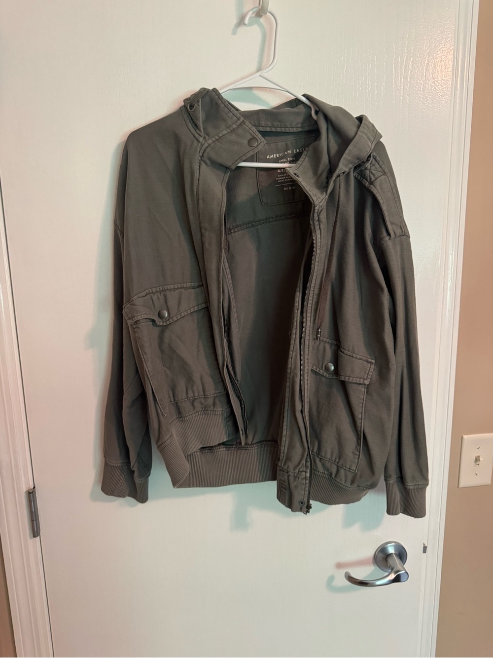 American Eagle Outfitters Men's Hooded Utility Jacket - Olive